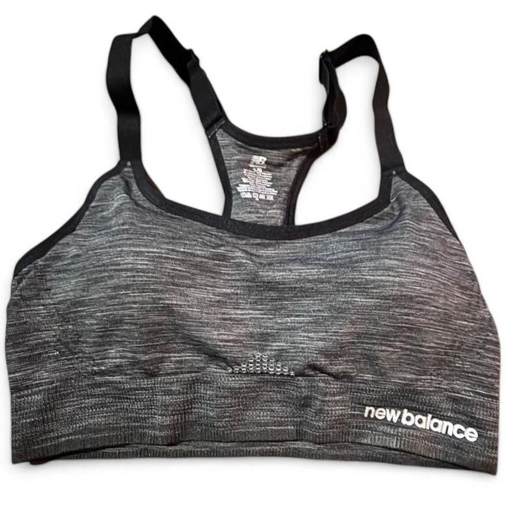 New-balance Women's Grey Sports Bra Racerback Size Large